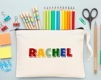 Trousse en coton personnalisée : cadeau pour enseignant, enfant d'âge préscolaire (7 x 10 po.)
