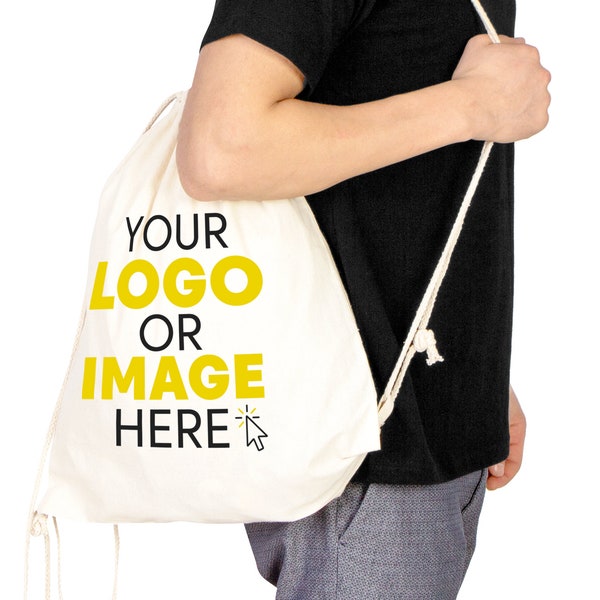 Custom Drawstring Bags, Bulk Drawstring Bags, Personalized Eco-Friendly Backpacks, Logo-Printed Cotton, Personalized Cotton Pack, Wholesale