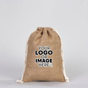 Burlap Drawstring Bags 15x20cm - Custom Jute Bag - Packing Bag - Burlap Bags with Drawstring - 100% Natural Jute Bags - Stock Bag