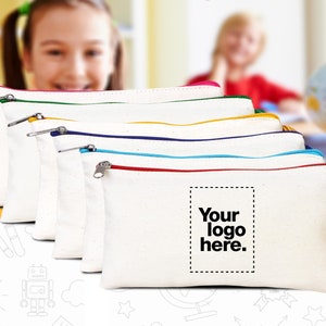 Astuccio portapenne / Borsa con cerniera personalizzata / Scatola in cotone con cerniera / Astucci per cosmetici / Borsa regalo / Astuccio per cosmetici / Regali scolastici personalizzati con logo