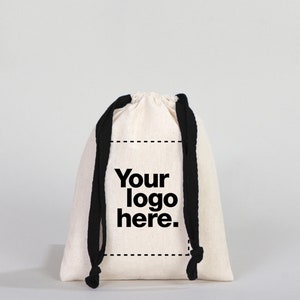 Cotton Bags - 6x8 inches - Black Drawstring - Great For Packing And Wrapping - Organic Cotton Pouch Bag - Bridal shower Bag - Custom Bag