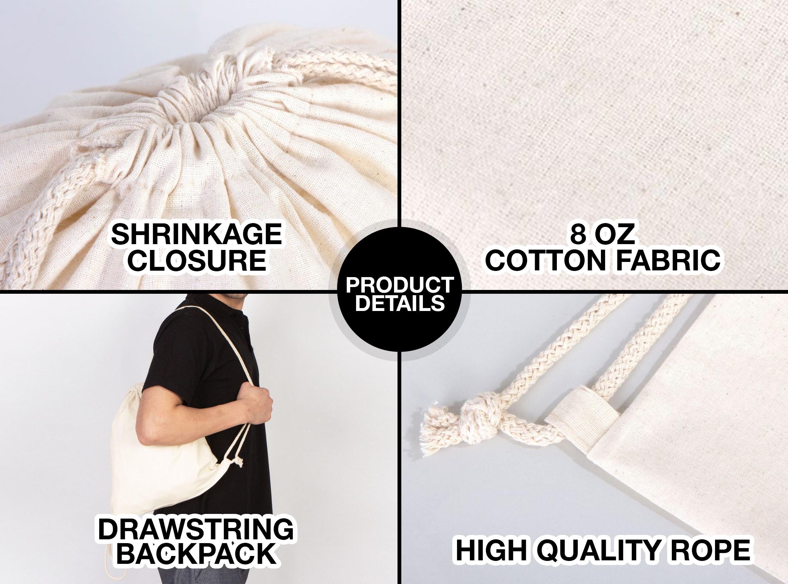Custom Logo Cotton Drawstring Backpack: Personalized Eco-friendly Gift ...