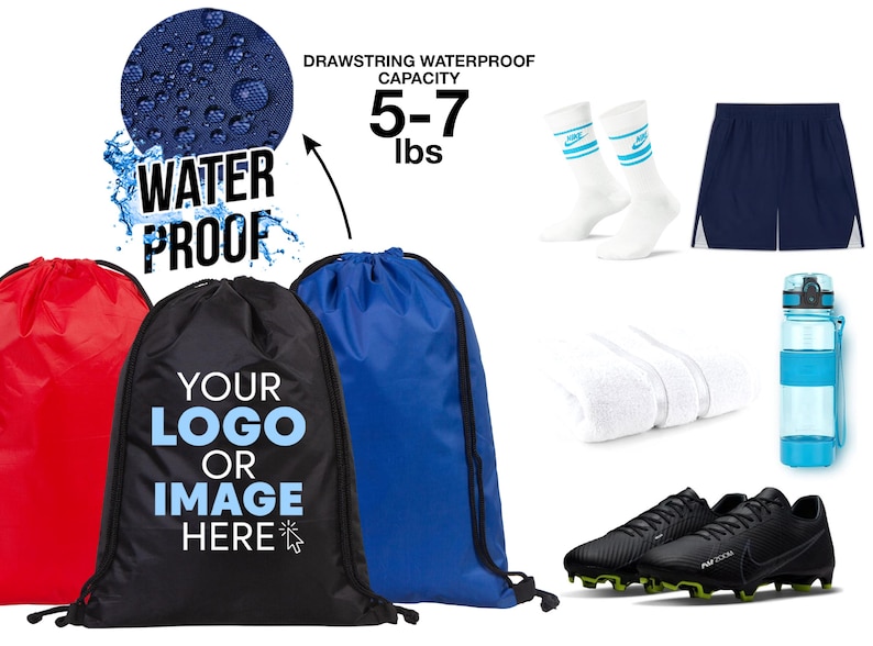 Durable waterproof drawstring backpack for outdoor activities