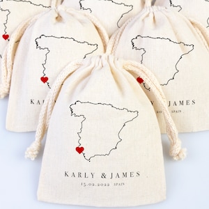 Spain Wedding Bag - Spain Wedding Wedding Favor Bag - Custom Wedding Bag - Destination Wedding Favors - Madrid Favor Bag - Barcelona Wedding