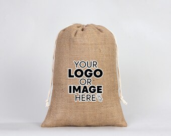 Natural Jute Drawstring Burlap Bag (25x35cm)