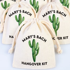 Cactus Hangover Kit Bags - Party Recoveryt Kit Bags - Surival kit pouch - Custom Hangover bags - Bachelorette Party