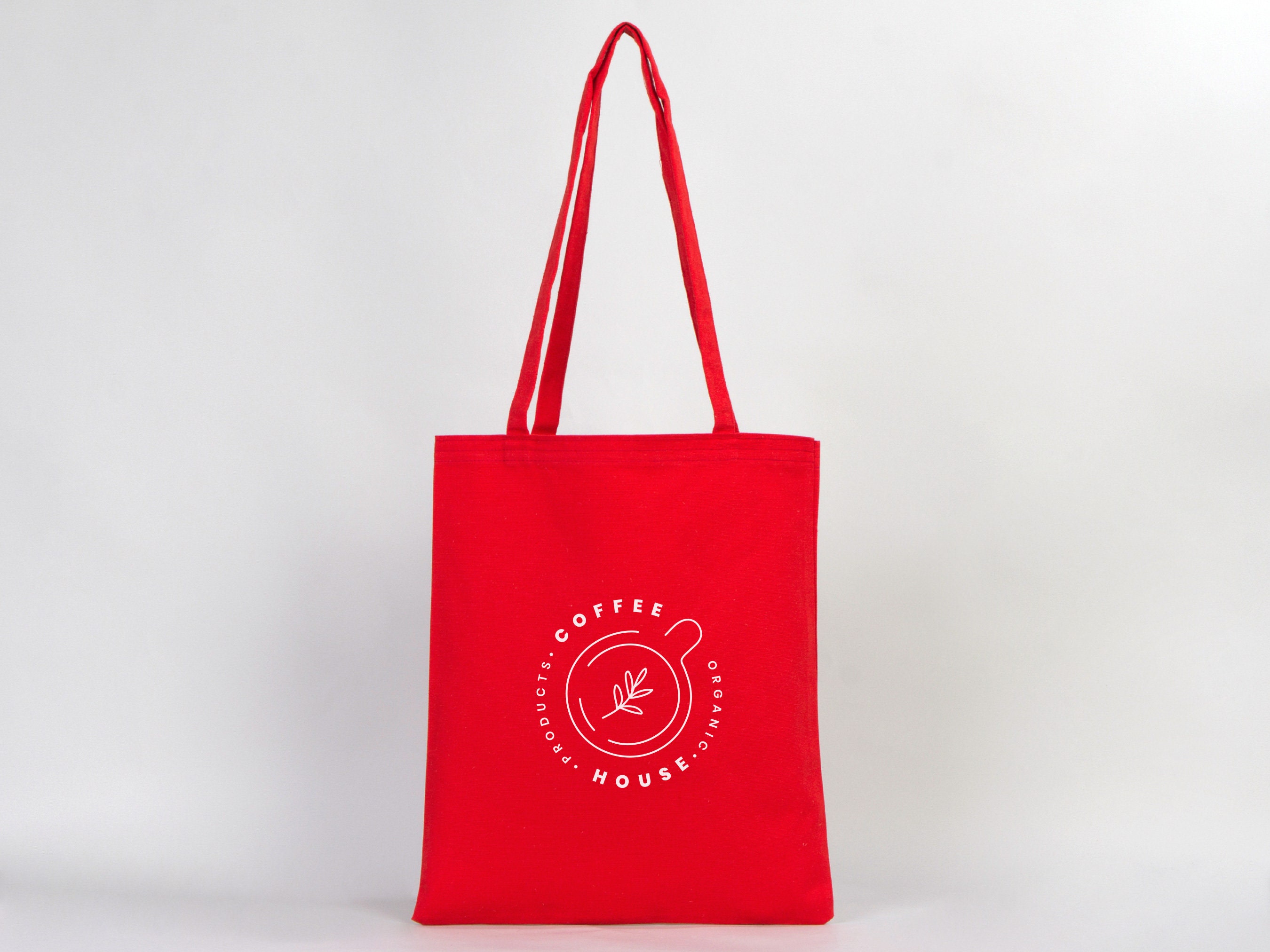 Red Canvas Tote Bag Custom Cotton Bags 14x 16 - Etsy