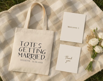 Personalized Bride Tote Bag: Wedding Welcome Gift, Custom Cotton Canvas