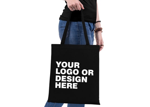 Custom Black Tote Bags Your Logo or Image Organic Cotton Eco Bags Gift Bags Wholesale Tote Bag custom Photo Text Logo Etsy UK