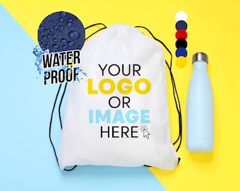 Custom Logo Drawstring Backpack: Waterproof Polyester Gym Sack