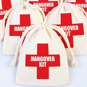 Hangover Kit Bags - Party Recovery Kit Bags - Survival Kit Pouch - 3 Different Size Hangover Bag Models - Bachelorette Party