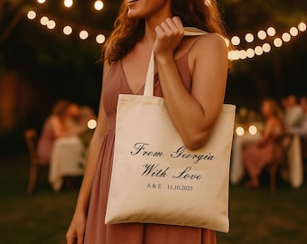 From Georgia With Love Tote – Custom Wedding Welcome Bag – State Themed Favor Bag – Personalized Bridal Tote