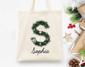 Personalized Canvas Tote – Festive Christmas Sack for Family Gifts