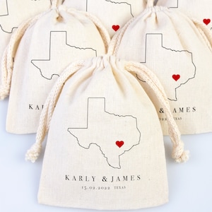 Customized Texas Wedding Welcome Bag - Texas Party Favor Bags - Texas Wedding Tote - Custom With Your name or Design - Texas Map Tote