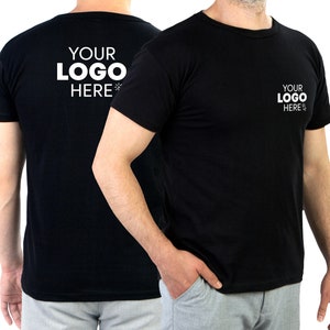 Camiseta con logotipo personalizado, camiseta promocional, impresión unisex en la parte delantera y trasera, camiseta de ropa de trabajo, camiseta personalizada con el logotipo de la empresa, pedido al por mayor imagen 1