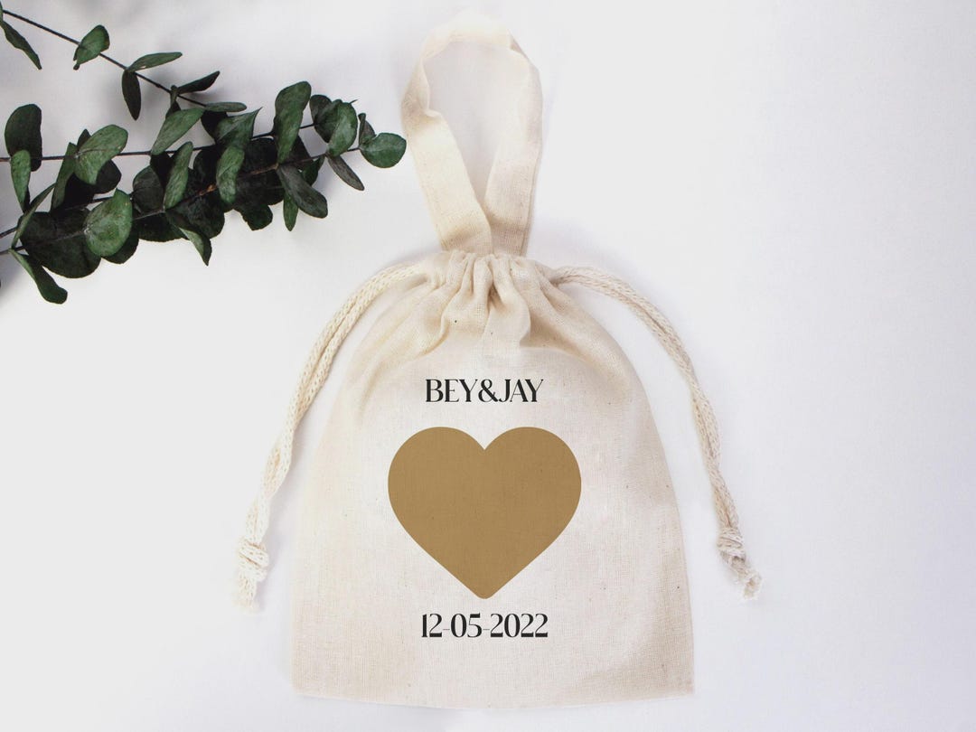 Pack of 26 Custom Wedding Favor Bags With Names, Eco-friendly Cotton ...