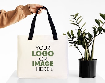 Customizable Canvas Tote Bag: Personalized Logo Shopping Bag