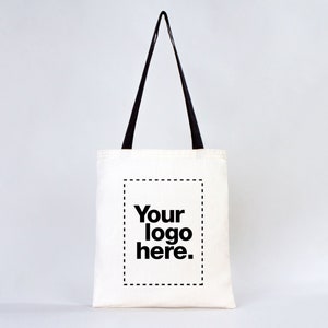 Custom Tote Bag with Stylish Black Handle for Promotions and Logo & Photo Printing - Personalized Logo Print Bags