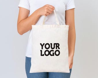 Pack of 15 Custom Logo Cotton Tote Bag: Personalized Reusable Shopping Bag (12x14")