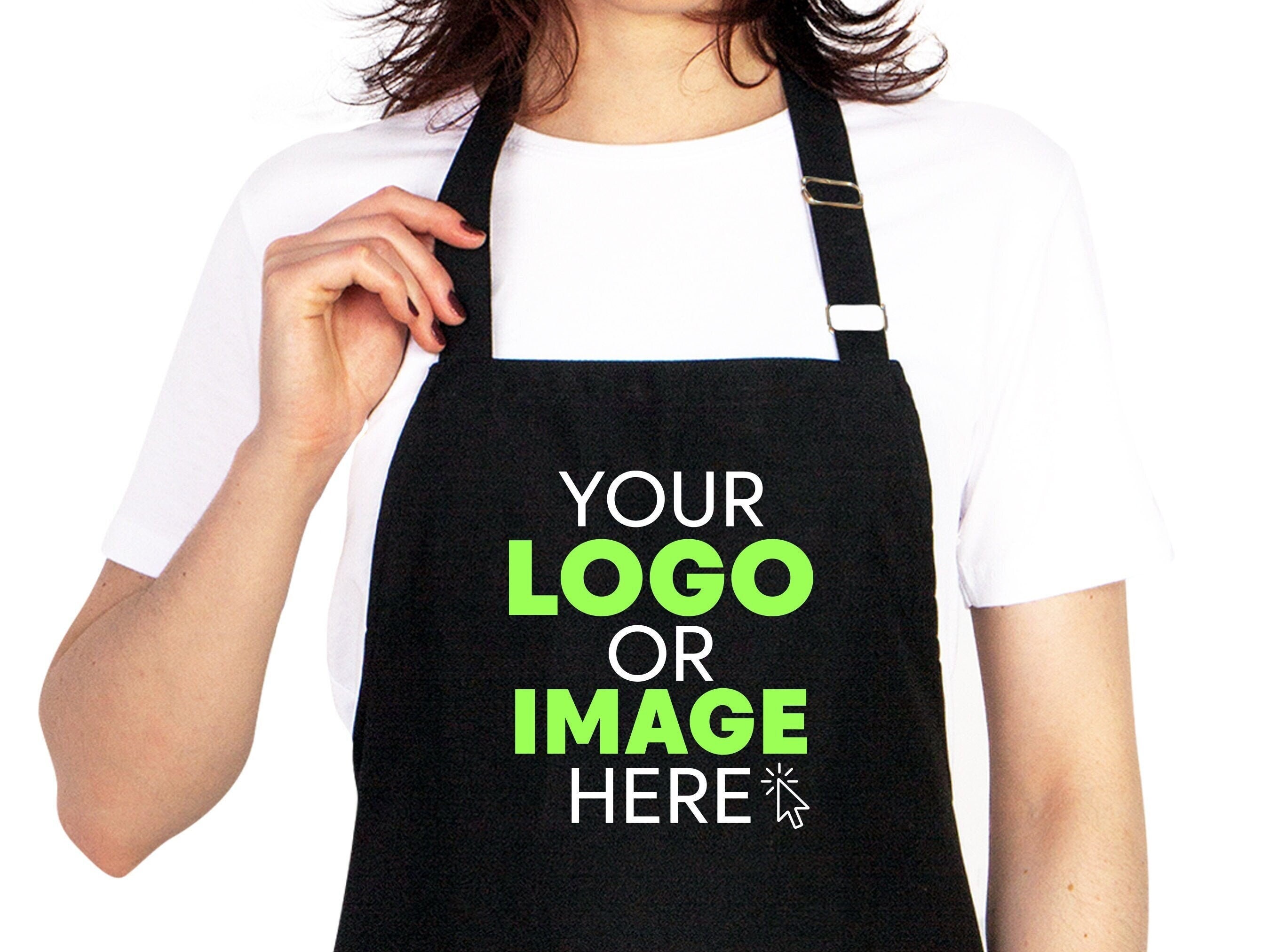 Custom Logo Apron, Personalized Kitchen Aprons, Logo Print Options, Stylish Cooking Aprons for Chefs and Bakers, Apron For Women And For Men