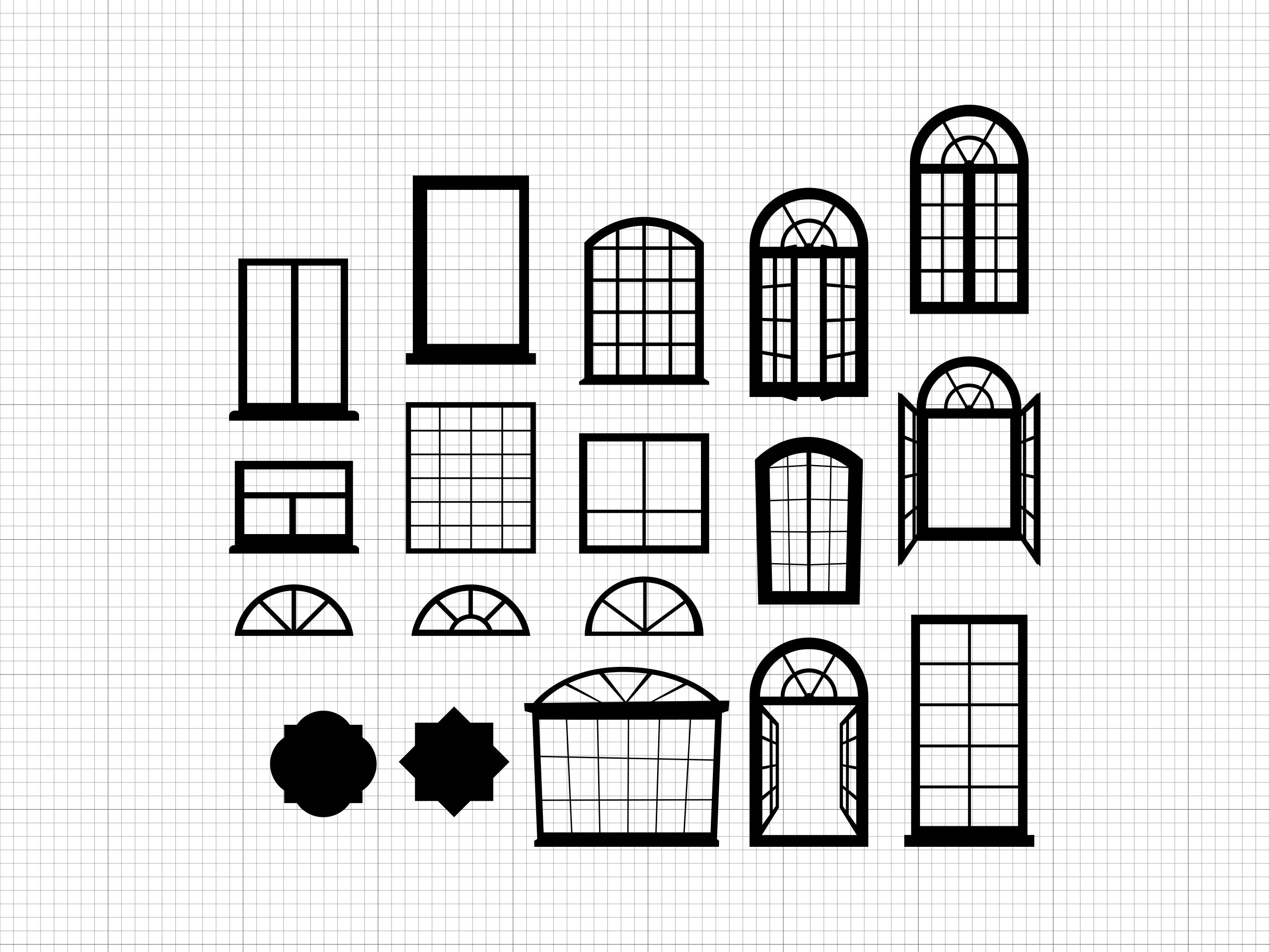 Window Dxf File Window Svg Png Pdf Ai Dxf File Download - Etsy