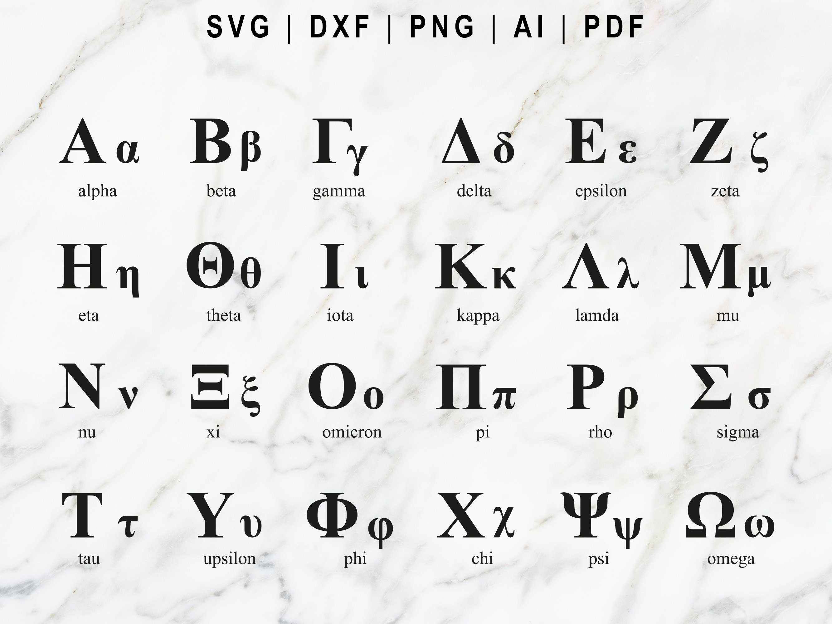 Greek Alphabet, Greece Alphabet, Greek Letters, Varsity Font, Svg, Png, Ai, Pdf, Dxf File Etsy