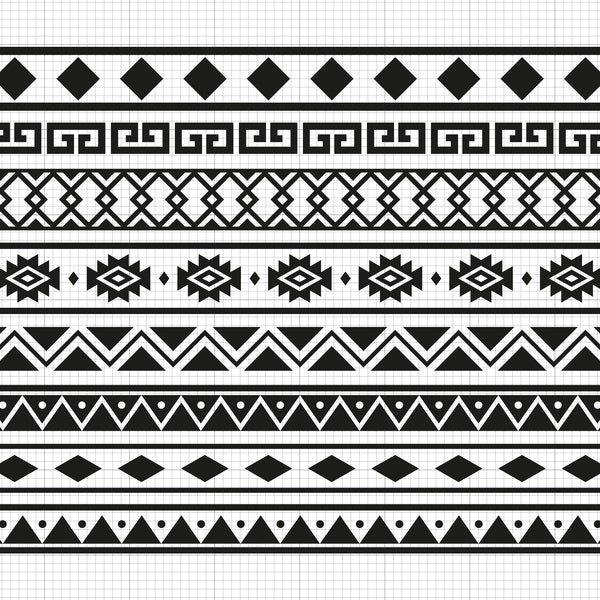 Aztec Pattern Svg, Tribal Pattern Svg, Png, Dxf, Ai, Pdf File