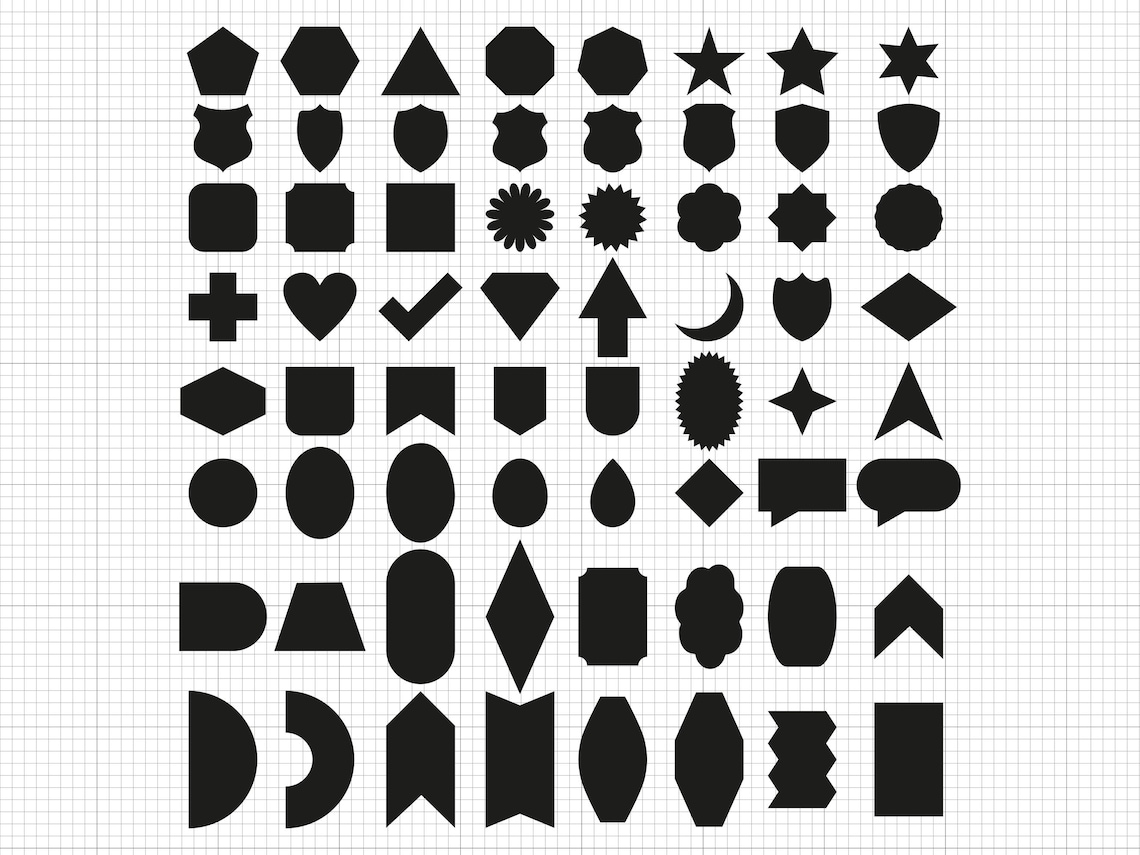 Svg Shape Code Basic Shapes Svg Png Pdf Ai Dxf File Download - Etsy