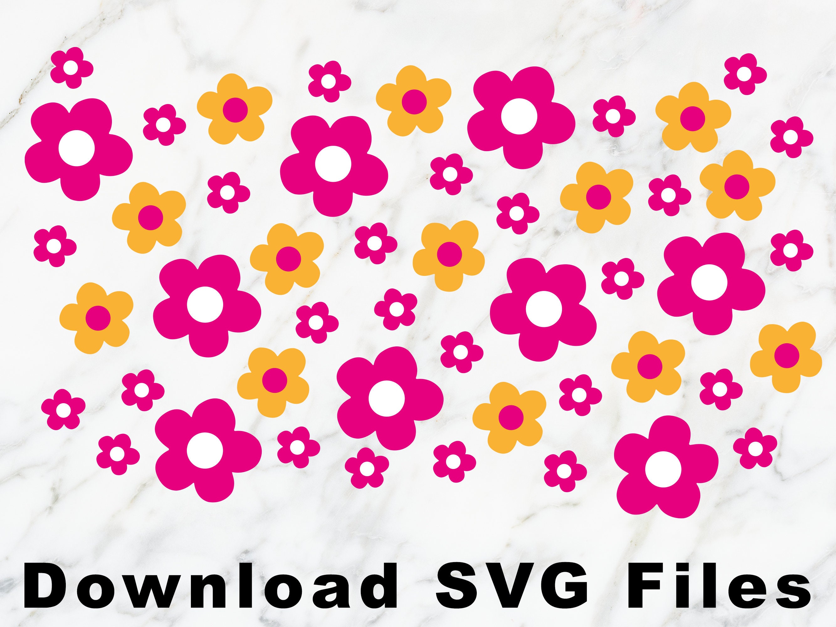Retro Flower Svg Pattern Svg Silhouette Instant Download Etsy