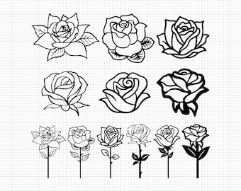 Rose Flower Svg Png Pdf Ai Dxf File Download