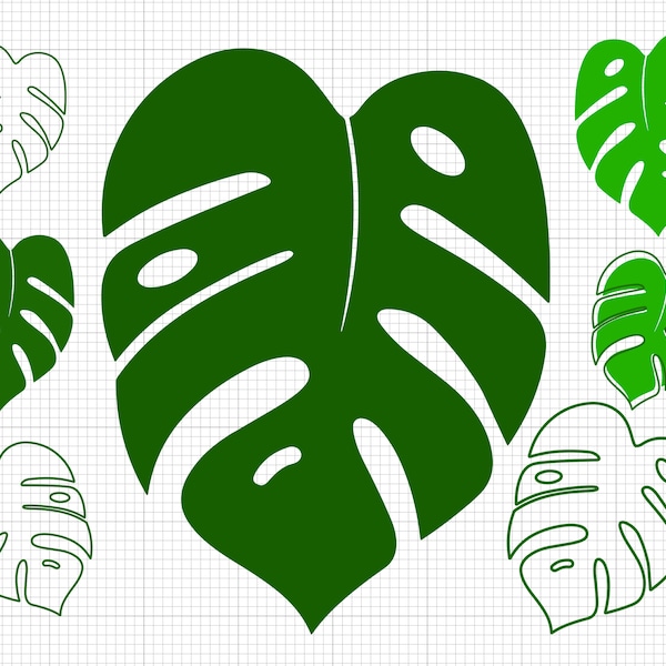 Monstera Leaf Svg Png Dxf Ai Pdf File Download