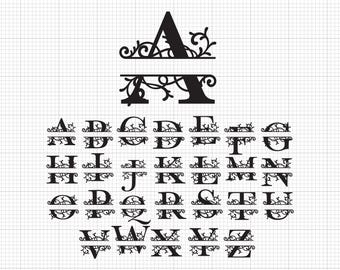 Split Monogram Svg Png Pdf Ai Dxf File Download