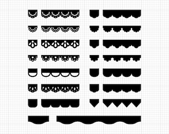 Borde de encaje SVG, PNG, PDF, AI y DXF