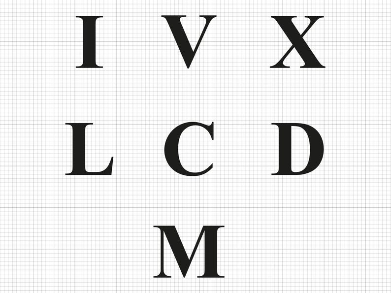 Roman Numbers Svg Png Pdf Ai Dxf File Download - Etsy