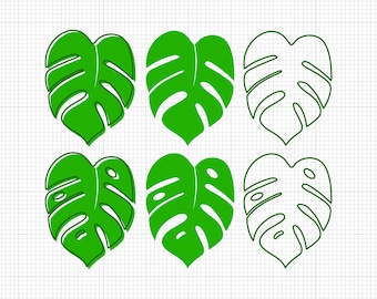 Monstera Leaf Svg Png Dxf Ai Pdf-bestand downloaden
