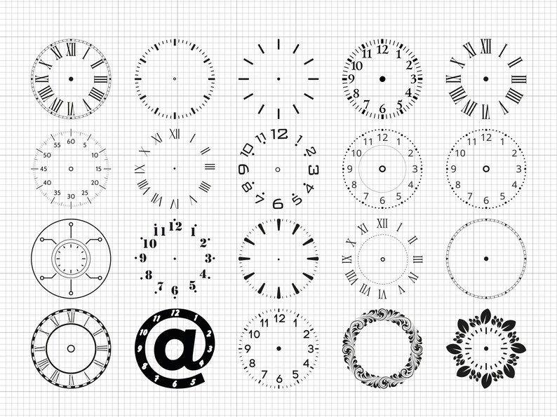 Clock Face Svg Png Pdf Ai Dxf Download File - Etsy UK