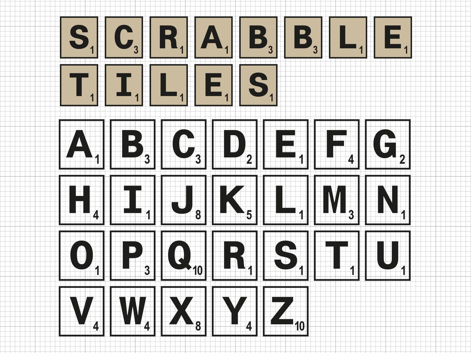 Scrabble Tiles Svg Png Ai Pdf Dxf File Download - Etsy