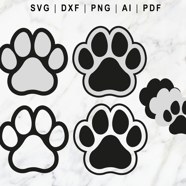 Dog Paw Svg Png Ai Pdf Dxf Layered File Download