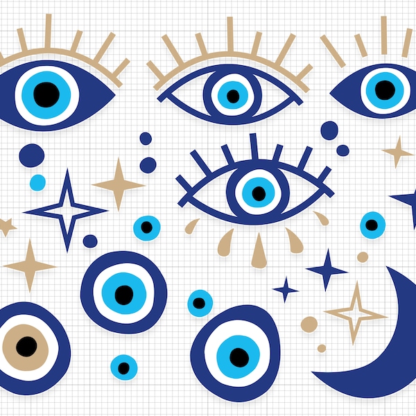 Evil Eye SVG, Turkish Eye SVG, Nazar Eye Svg, Mal de Ojo Svg, Boho Eye Svg, Evil Eyes, Instant Download