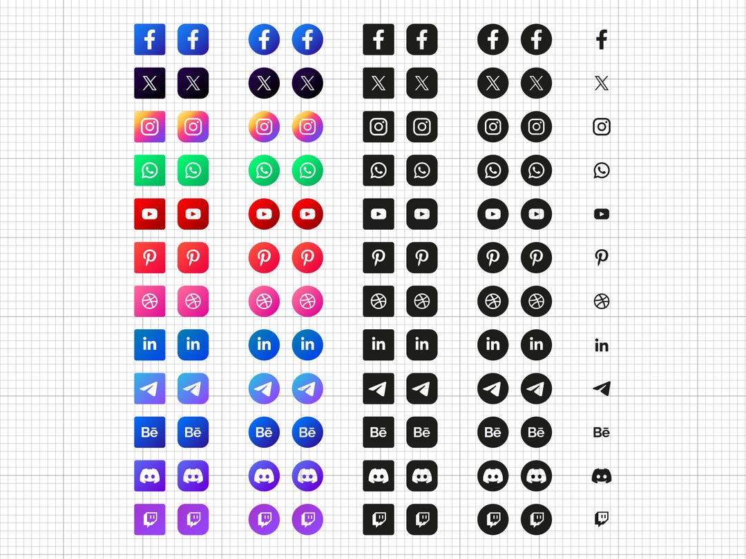 Social Media Icon Svg Png Pdf Ai Dxf File Download - Etsy Canada
