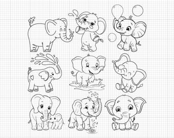 Baby Elephant Svg Png Pdf Ai Dxf File Download