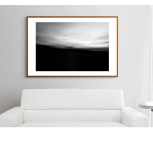 Black and White Abstract Photo, Zen Photograph, Abstract Sunrise, Abstract Expressionism, Unique Photograph, ICM, Fort Fisher Civil War
