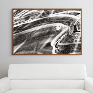 Black and White Abstract Photo, Zen Photograph, 3 Dimensional Light, Abstract Expressionism, Unique Photograph, ICM