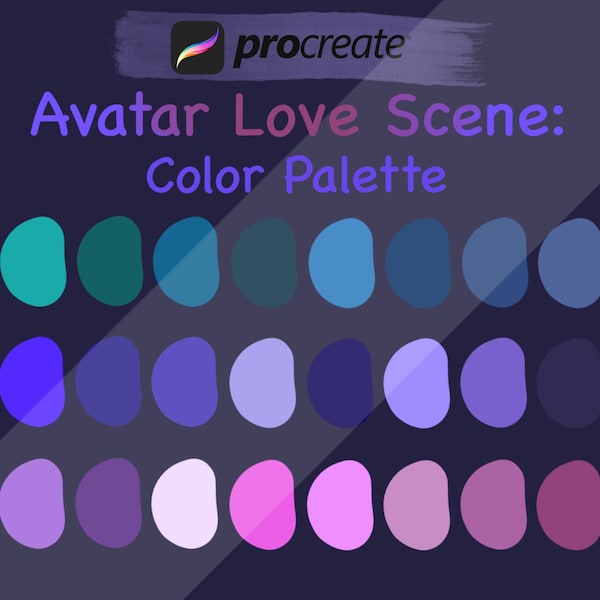 The Avatar Love Scene Color Palette for Procreate, Handpicked Colors for Drawing or Painting, Digital Donload