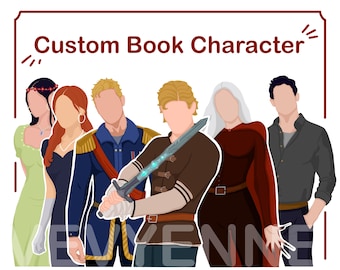 Custom Book Half Body Characters, book merch, book journal, booktok merch, bookstagram sticker, custom character, gift for book lover