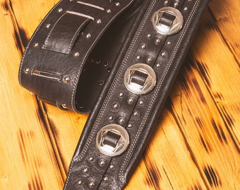 ORAZIO Genuine leather guitar and bass strap