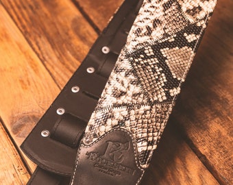 DAVIDE Genuine leather guitar and bass strap
