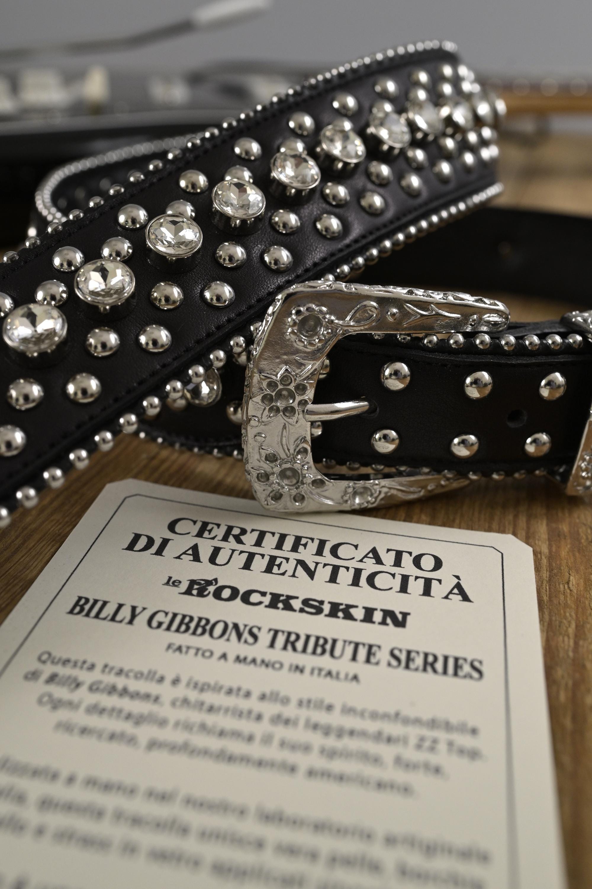 Billy Gibbons Replica Guitar Strap – Black Leather With