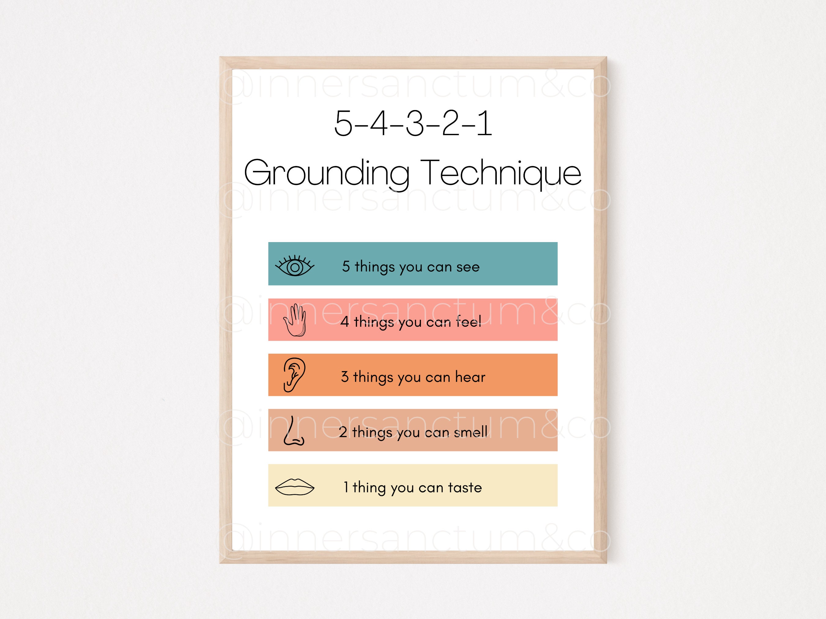 5-4-3-2-1 Grounding Technique Social Worker Therapy Office - Etsy UK