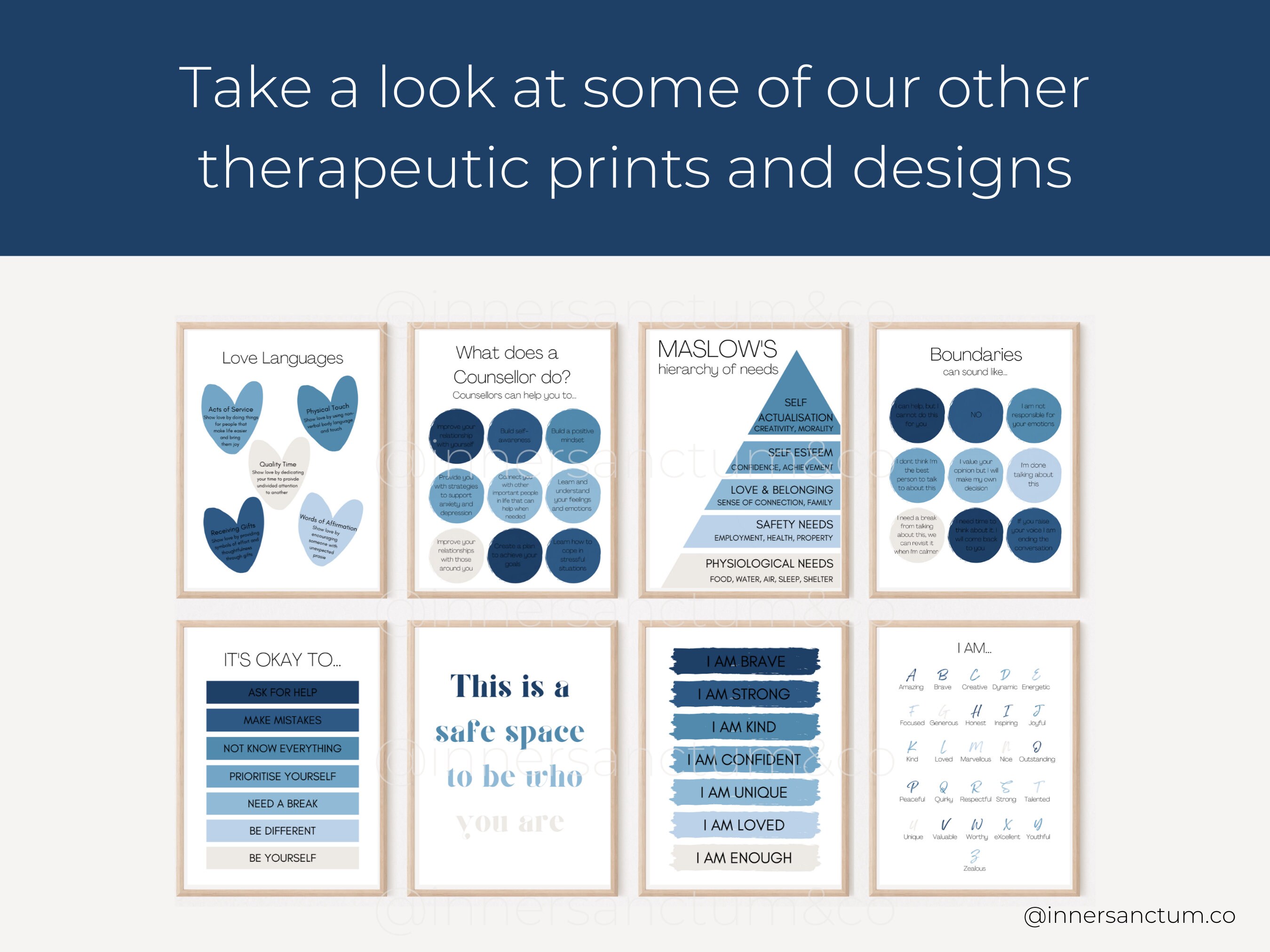 Therapy Office Decor Mental Health Self Care Printable Download Social Worker 5 Finger Breathing ...
